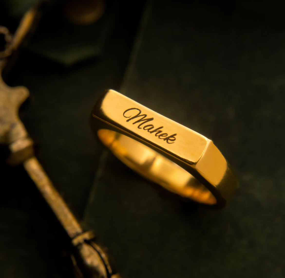 Golden Engraved Ring