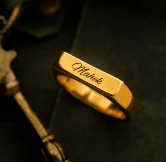 Golden Engraved Ring