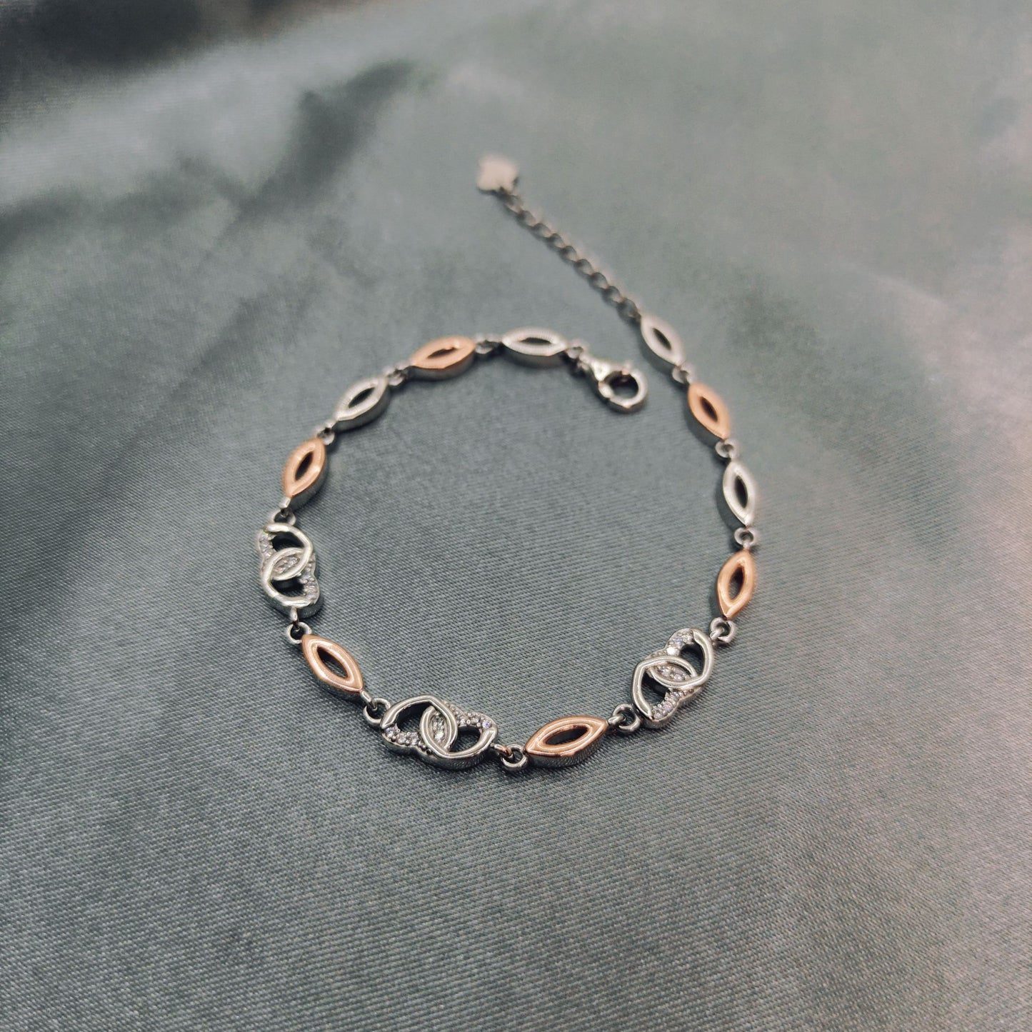Rosegold Linked Hearts