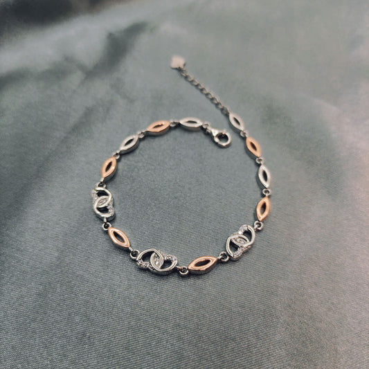 Rosegold Linked Hearts